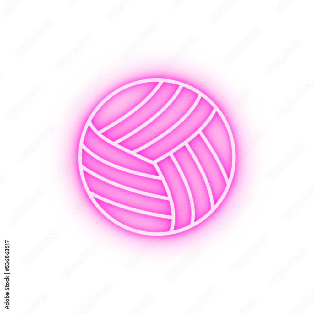 Wall mural ball volleyball neon icon