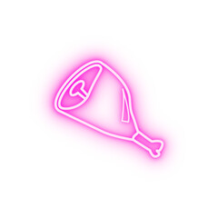 pork leg neon icon