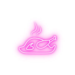 roasted chicken neon icon
