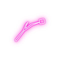 Marshmallow for barbecue neon icon
