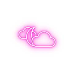 the moon behind the clouds neon icon
