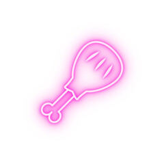 chicken leg neon icon