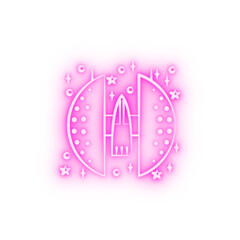 Spaceship neon icon