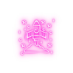 Rocket neon icon