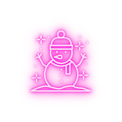 Fototapeta premium Snowman neon icon