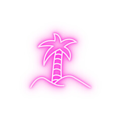 Island travel palm neon icon