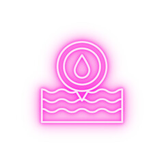 Humidity in the pool neon icon