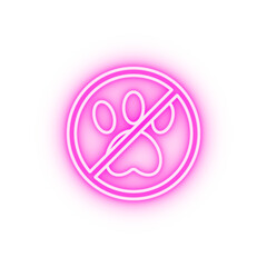No pets sign neon icon