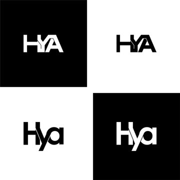 hya lettering initial monogram logo design set
