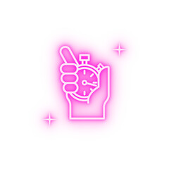 Stopwatch sport neon icon