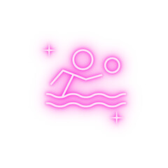 Water polo sport neon icon