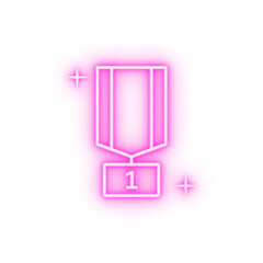 Medal sport neon icon