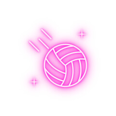Volleyball sport neon icon