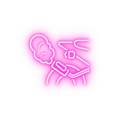 smoke motor repair neon icon