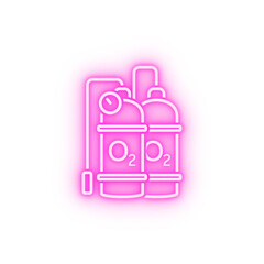 oxygen diving cylinder neon icon