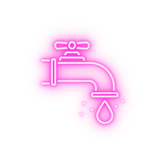 water tap drop neon icon