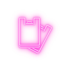 plastic bag shopper commerce neon icon