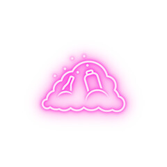 trash waste pollution neon icon