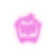 trash container bin neon icon