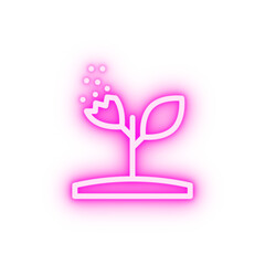 Plant pollution line vector neon icon