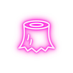 Forest destruction line vector neon icon