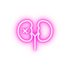 Kidney line vector neon icon