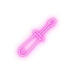 Plumber tools neon icon