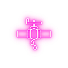 Plumber valve water neon icon