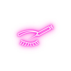 injection eyelid neon icon