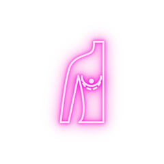 plastic breast neon icon