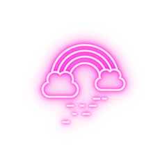 Rainbow cloud neon icon