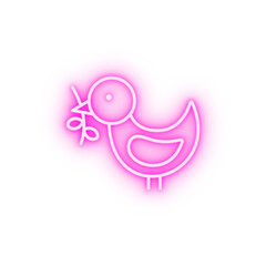 Dove bird olive neon icon