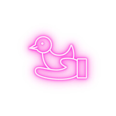 Bird save love neon icon
