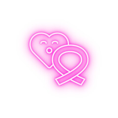 Peace love cure heart neon icon