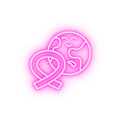 Peace love cure earth neon icon