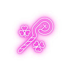 Candy cane neon icon