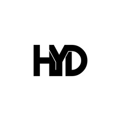 hyd lettering initial monogram logo design