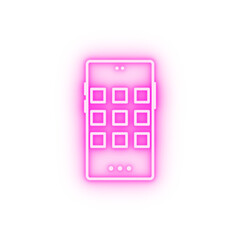 cell mobile notch neon icon