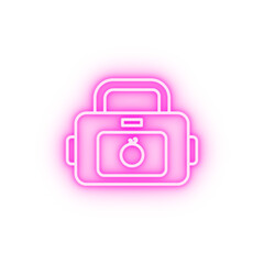 Baby bag neon icon
