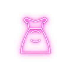 Maternity clothe neon icon
