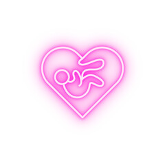Love baby pregnant neon icon