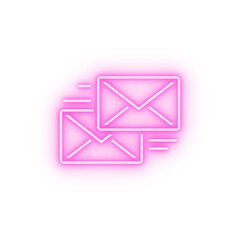 send message letters neon icon