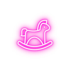 Horse toy neon icon