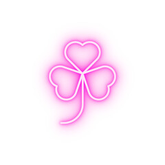 clover leaf saint Patrick Ireland neon icon