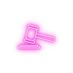 the court's decision line neon icon
