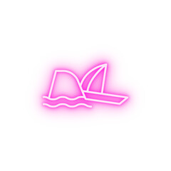 boat rock crash insurance neon icon