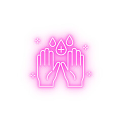 Hand drop neon icon