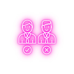 choice talk wrong right neon icon