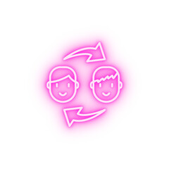 Exchange work arrows neon icon