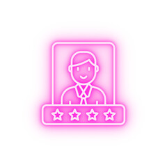 rating star seo web neon icon